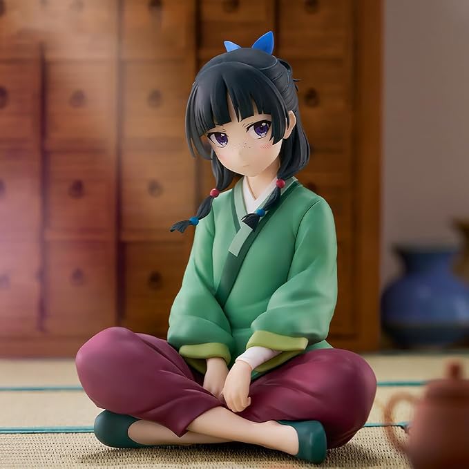 Maomao Figure Sitting Pose Anime Figurine Girl Model 3.54" Cute Hanfu Maomao Action Figure Collectible Statue Desktop Decoration
