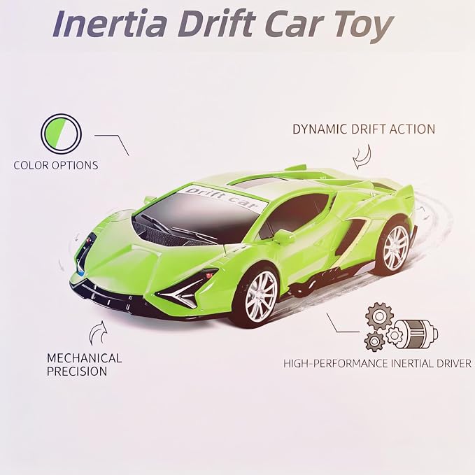 2 Pack Race Cars Pull Back, Push Go Inertial Drift Car Models for Toddlers - 3+ Year Old Toys for Kids Ages 4-8 - Perfect Car Toy Set