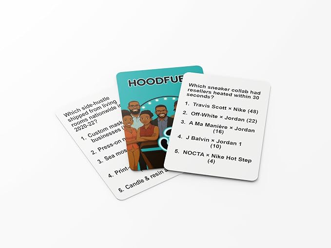 HoodFued 3 Urban Survey Showdown – Black Culture Party Card Game for Game Night, 2 Teams or More, 76 Hilarious Question Cards, Cookout & Reunion Laughs, Trivia Fun