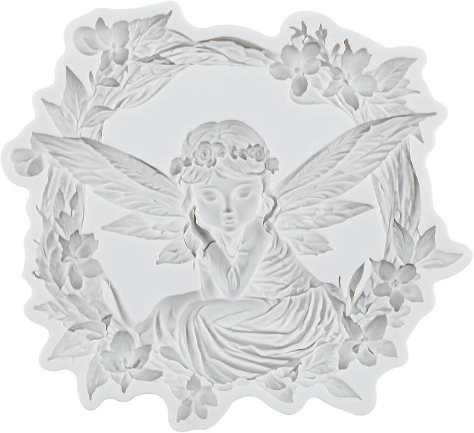 Flower Fairy Polymer Clay Mold Mushroom Elf Butterfly Fairy Elf Girl Silicone Molds for DIY Crafts Resin Casting Mold DIY Craft Air Dry Polymer Clay Tools Jewelry Making Set of 4