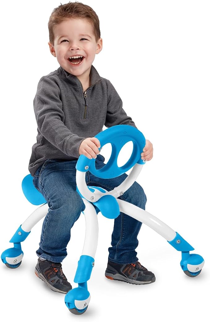 YBIKE Pewi Walking Ride On Toy - from Baby Walker to Toddler Ride On for Ages 9 Months to 3 Years Old, YPIW3, Blue