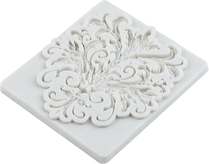 Baroque Polymer Clay Mold Curlicues Scroll Relief Lace Silicone Molds for DIY Crafts Epoxy Resin Casting Air Dry Polymer Clay Plaster Jewelry Making