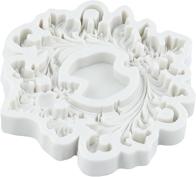 Baroque Curlicues Scroll Lace Silicone Mold Vintage Relief Flower Filigree Polymer Clay Molds for DIY Crafts Epoxy Resin Casting Air Dry Polymer Clay Plaster Jewelry Making