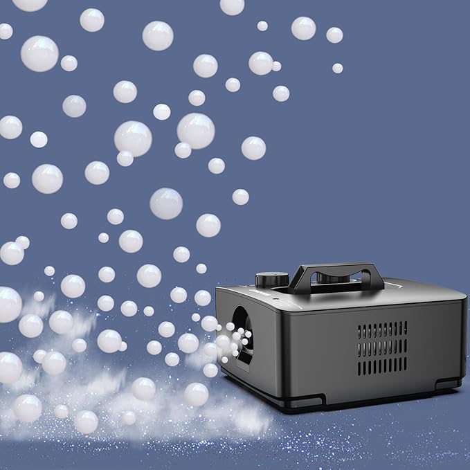 Wisdomlit Fog Bubble Machine, 2-in-1 No-Spill Smoke Bubble Machine (Black) | 400W Power, 2 Bubble Modes, 8000+ Colorful or Fog-filled Bubbles, Great for Indoor Outdoor Halloween Party