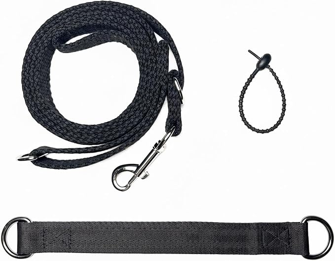 Ride On Toy Tow Rope with 2 Lengths (6ft & 3ft) - Heavy-Duty Black Canvas Pull Strap for Toddler Tricycles, Wiggle Cars, Scooters, Push Car - Alternative to Push Handle