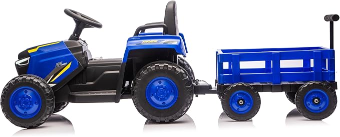 Garvee Toddlers Ride on Tractor with Detachable Garden Cart, 12V Electric Kids’ Vehicle with Trailer, Ages 3–8, Max Load 66 Lbs, Up to 2.5 Mph, Battery-Powered 8-Wheel, Remote Control, Garden Game