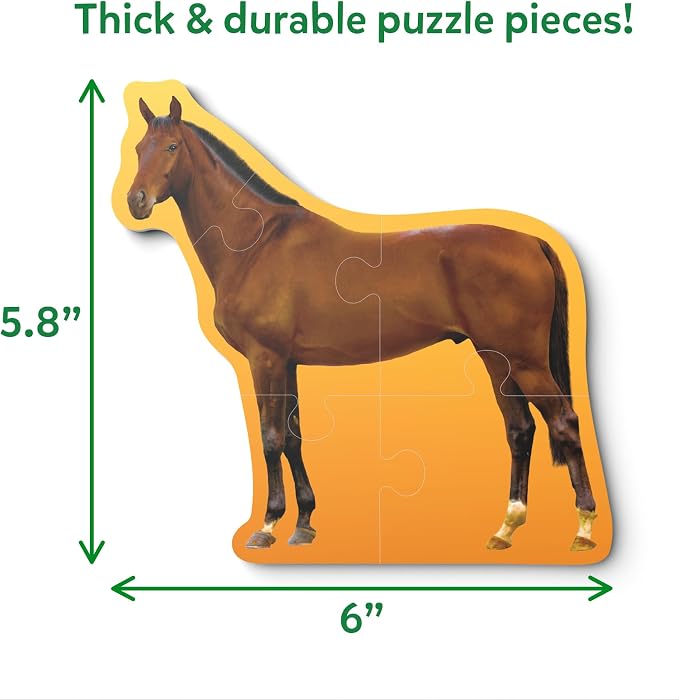 Skillmatics Step by Step Puzzles - 40 Piece Jigsaw & Toddler Puzzle, Montessori Educational Toy for Boys & Girls, Farm Animals, Travel Friendly, Gifts for Kids Ages 3, 4, 5 and Up