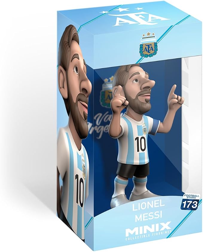 MINIX COLLECTIBLE FIGURINES - Lionel Messi, Official Argentina, Sports Collectable 12 cm Figurine, Unique Soccer Gift for All Ages, Football Stars