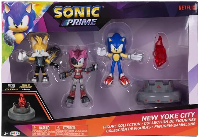 JAKKS Pacific Sonic Prime 2.5" Figure Multipack with Sonic, Tails Nine & The Prism Shard with Display Base!