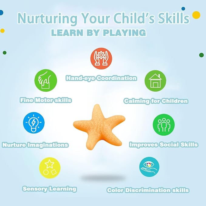 Unleash Creativity with 8 Unique 0cean Molds Dough Toys Whit 5 Bright Color Dough.Ideal as a Gift for Kids Aged 3-4-8 Years
