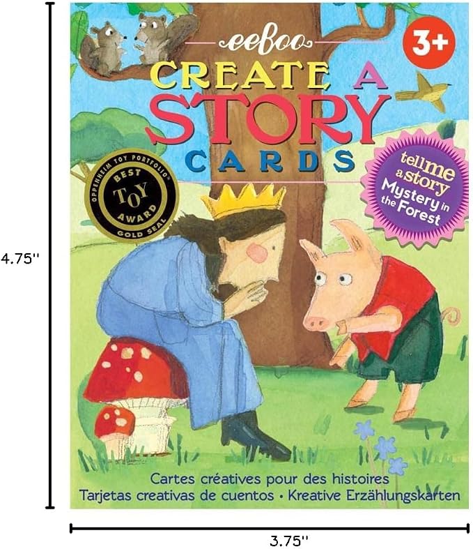 eeBoo: Mystery in The Forest Create a Story Pre-Literacy Cards, 36 Cards with Colorful Characters, Encourages Imagination, for Ages 3 and up