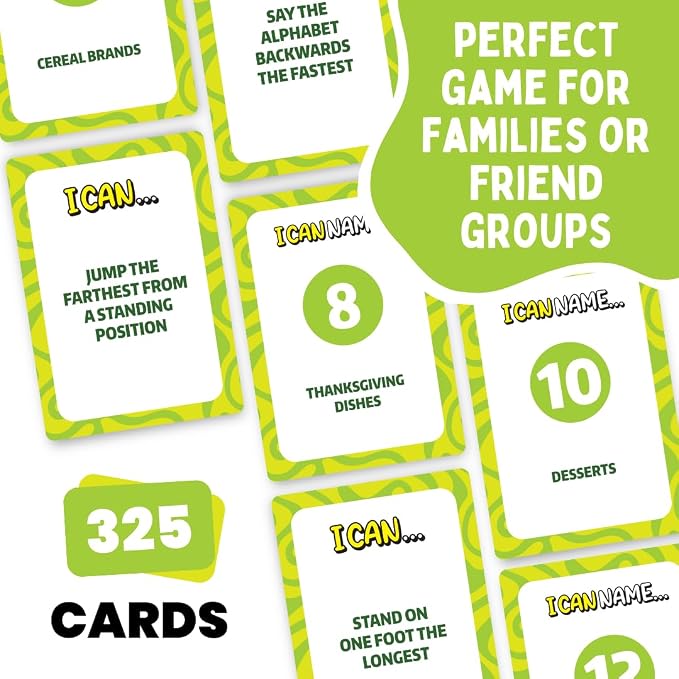 I Can Name... | Fast-Paced Family Party Game of Bidding & Brainpower | Hilarious Card Game Night, Party Game for Teens and Adults, for Groups and Gatherings | 325 Fun Challenge Cards | Ages 8+