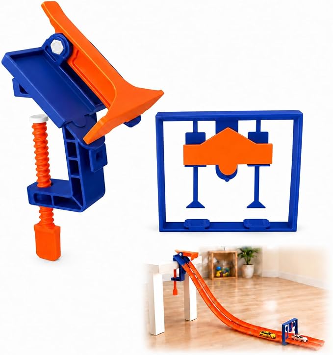 Racing Starter and Finish Line Bundle Compatible with Hot Wheels Tracks, 2-Lane Head-to-Head Launch and Finish Gate Set