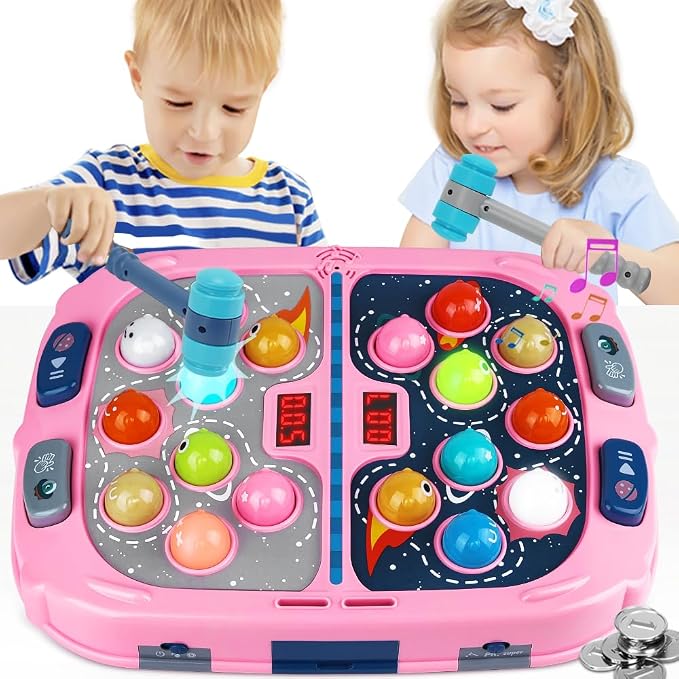 Toy Whack Game Mole for Girls, Toddler Toys for 3-8 Year Old Girls, Kids Gift for Girls Ages 3, 4, 5, 6, 7, 8, 9, 10+ Years Old, 3-12th Birthday Interactive Educational Toys with Sound, Light, 3 Modes