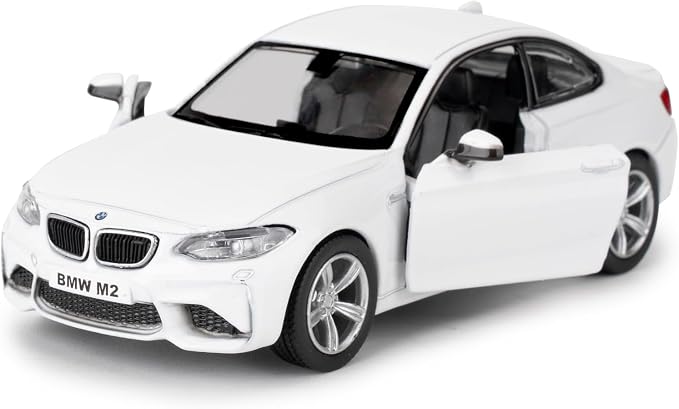 RMZ City 1:36 BMW M2 Toy Car, Diecast Pull Back Model Car, Collection Kids Toy for Aged 3 and up, Gift White