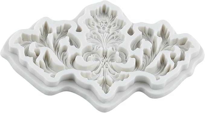 Baroque Polymer Clay Molds Baroque Scroll Relief Lace Silicone Mold for Epoxy Resin Casting DIY Crafts Air Dry Polymer Crafts Supplies Clay Tools