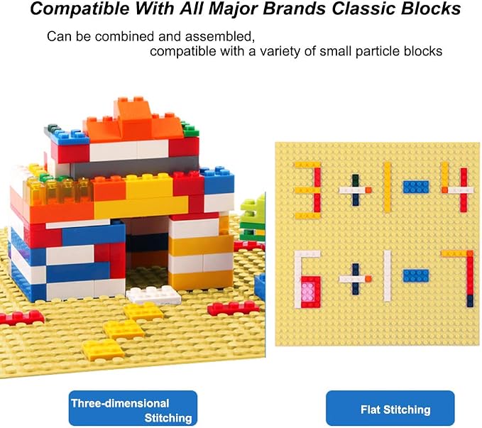 LVHERO Classic Baseplates Building Plates for Building Bricks 100% Compatible with All Major Brands-Baseplate, 10in x 10in, Pack of 8 (Sand)