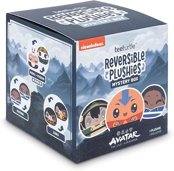 TeeTurtle Avatar The Last Airbender Series Reversible Plushie Mystery Box - 3-Inch Mini Two-Sided Blind Box Plush with Embroidered Details - Cute Collectible Surprise Toy for Kids, Teens, and Adults
