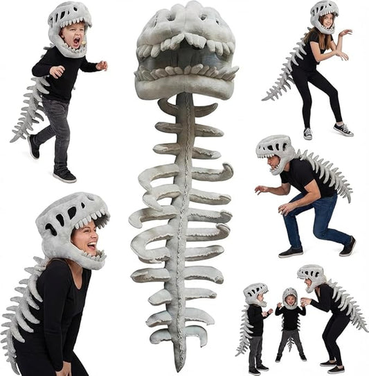 LUMIXA Dinosaur Skeleton Plush Costume - Cozy 3D Spinosaurus Outfit Wearable Cuddly Toy for Dress Up & Play