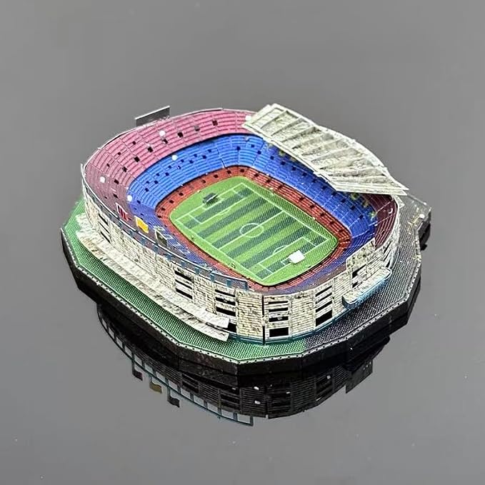 3D Puzzles for Adults, 3D Metal Stadium Model Kit, Barcelona Camp NOU Football Stadium Puzzle,DIY Assembly Puzzle, Spain Landmark Building Replica, colorfor