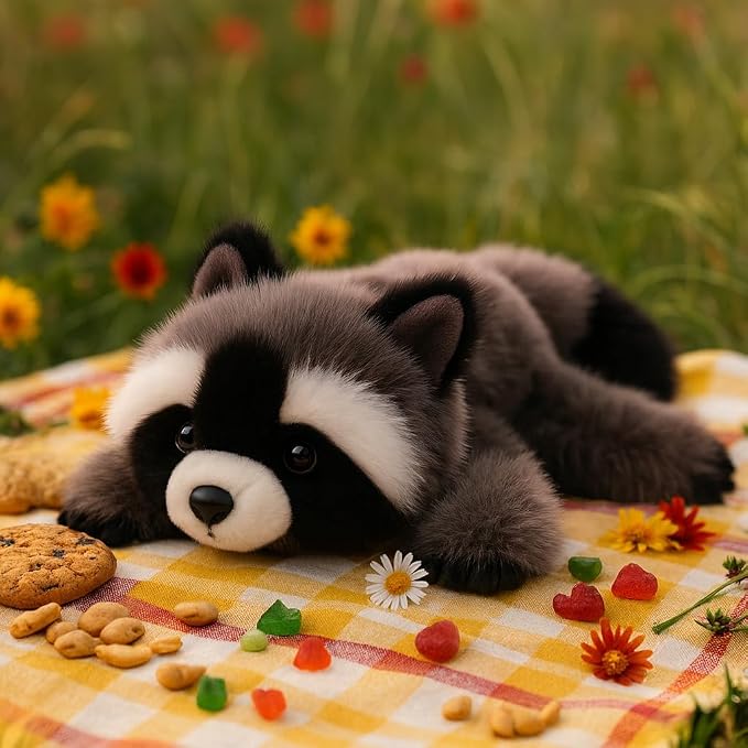 Adorable Raccoon Stuffed Animal Soft Raccoon Plush Toy Cute Birthday Gifts for Boys Girls Kids Toddlers