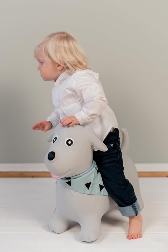 Kindsgut Bouncy Animal Hopper – Inflatable Bouncing Ride-On Toy for Kids & Toddlers Age 2+, Designed in Germany, Indoor & Outdoor, Dog