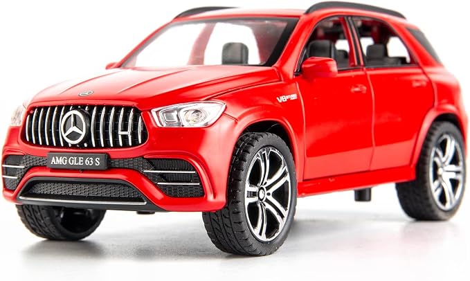 WAKAKAC 1/32 Scale Diecast Car Model AMG GLE 63S SUV Toy Car Pull Back with Light and Sound Toy Vehicles for Girls Boys Gift(Red)