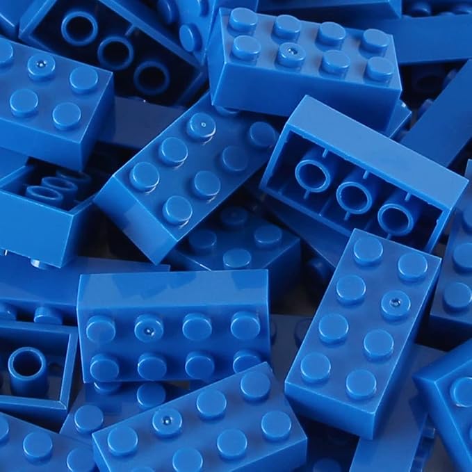 100pcs 2x4 Bricks Blue Pieces Classic Parts Bricks Building Creative Play Blocks Set Toy Combine with Major Brick Brands