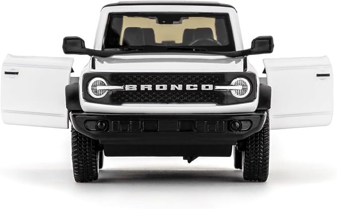 Ford Bronco Badlands 2dr Model Car, 1:36 Diecast Ford Toy Cars, Collectible Pull Back Car Gift for Kids Boys Girls (White)
