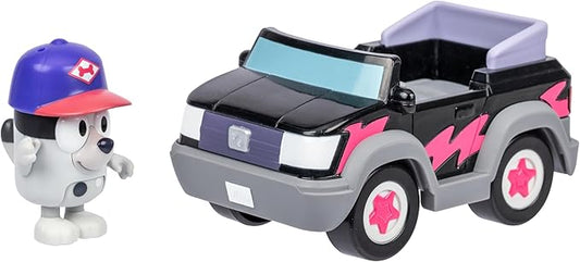 Bluey Basic Pizza Girls and Muffin Toy Vehicle, Interactive, Robust Toddler Toy Car with Muffin Figurine, Toddler Cars for Ages 3+