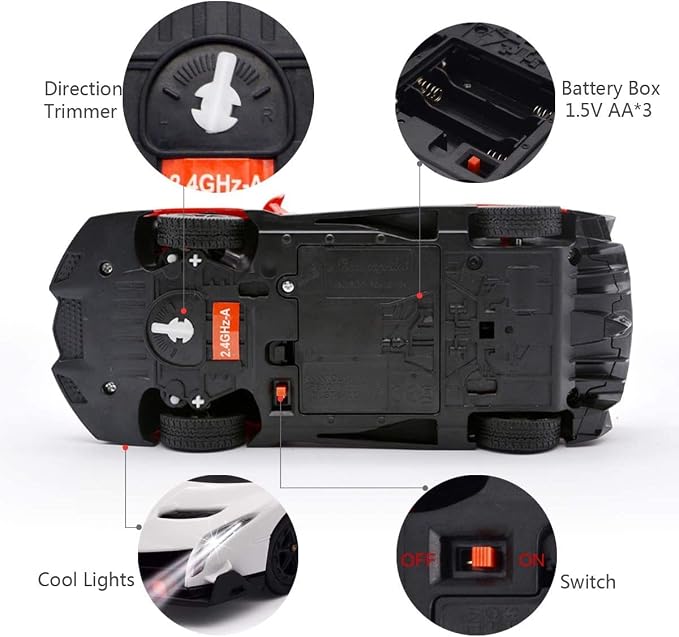 Remote Control Car RC Cars Racing Car 1:18 Licensed Toy RC Car Compatible with Lamborghini Model Vehicle for Boys 6,7,8 Years Old,White