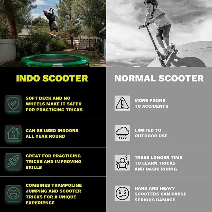 in Do the Trick - Trick Scooter for Teenagers & Adults - 12 Years - Trampoline Scooter Ideal for Trampoline Stunt Exercises, Professionals & Beginners - Indoor & Outdoor Freestyle