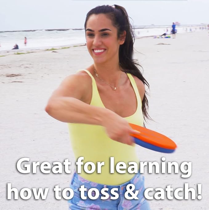 Funsparks Easy Disk - Soft Catch Flying Disc - Easy to Learn and Play Disc Toss for Indoors or Outdoor Games for Kids, Beginners or Advanced Ultimate Flying Disc Game