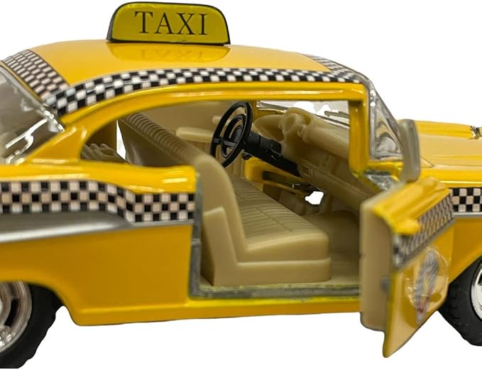 KiNSMART 1957 Chevy Bel Air Coupe 1:40 Scale 5" Die Cast Metal Classic Toy Car (Taxi)