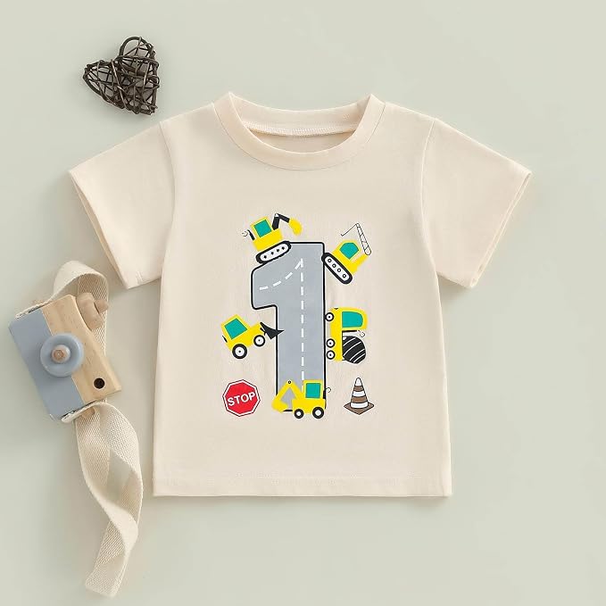1-4 Year Old Toddler Boy Birthday Shirt Cute Cartoon Animal Print 1st/2nd/3rd/4th Birthday T-Shirt