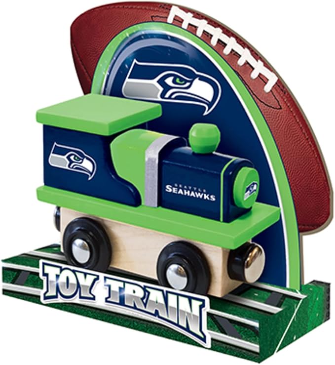 MasterPieces NFL Seattle Seahawks Real Wood Toy Train, For Ages 3+
