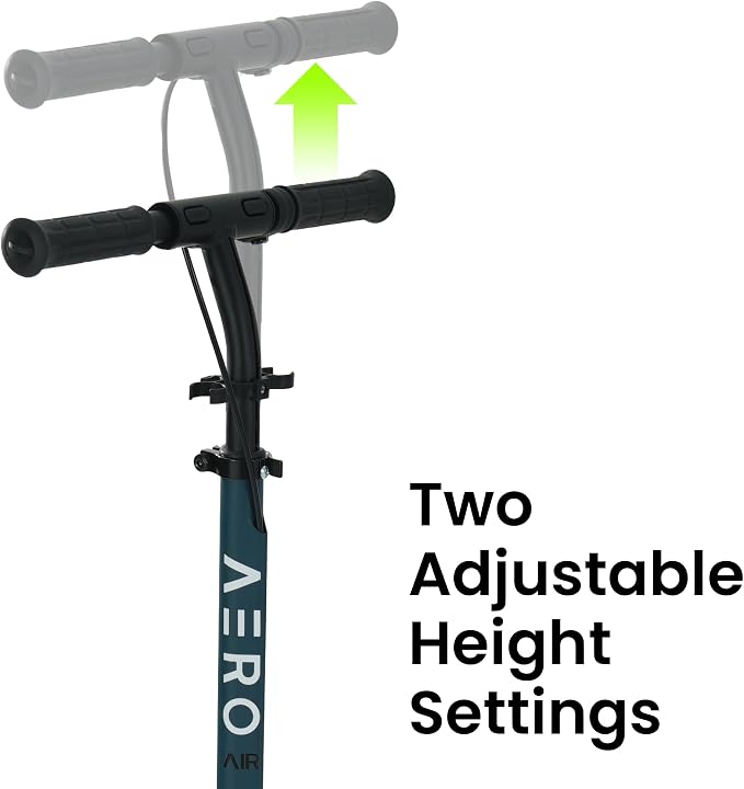 AERO MOBILITY Kick Scooter for Kids 6+, Teens & Adults | Light Up Wheels, Hand Brake, Rubber Deck Mat & Shock Absorption | Foldable & Height Adjustable