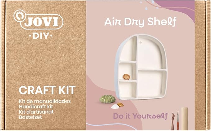 Jovi | Pottery Kit for Adults and Beginners | White Air Dry Clay, Roller, Paints, Sculpting Tools | Step-by-Step Guide, No Oven Needed | Creative Craft Experience