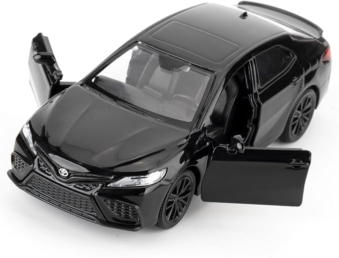 RMZ City 1:36 Camry XSE Car Model, Diecast Pull Back Model Toy Car, Doors Open, Collection Kids Toy for Aged 3 and up, Gift Black