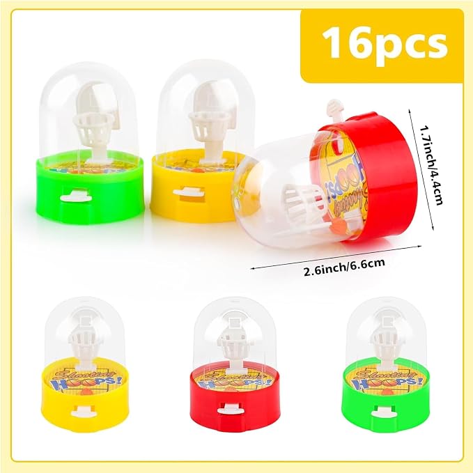 Mini Basketball Games 16pcs Finger Basketball Shooting Games Basketball Party Supplies Favor for Kids 8-12 Desktop Table Basketball Hoop Fidget Game Space Birthday Party Decorations Supplies