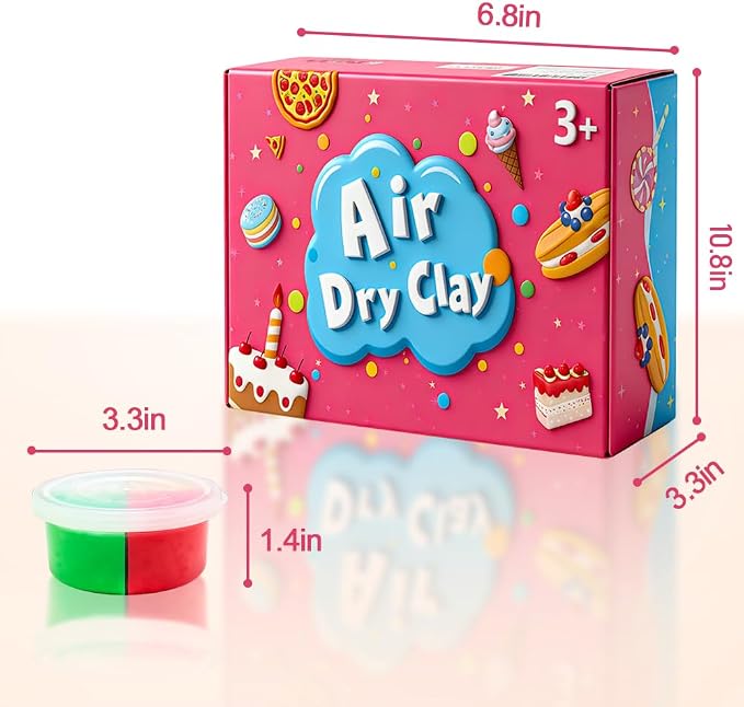 CAMIRUS Air Dry Clay Kit, 12PCS DIY Modeling Magic Clay Toys for Kids Valentine Easter Party Favors Classroom School Prize Rewards Gifts Exchange