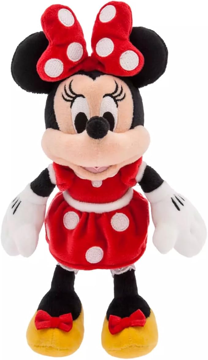 Disney Store Official Mini Bean Bag Plushies – Minnie Mouse – Red Dress - Cute Stuffed Animal with Detailed Sculpting, Embroidered Features, & Bean Bag Bottom - Plush Toys for Kids