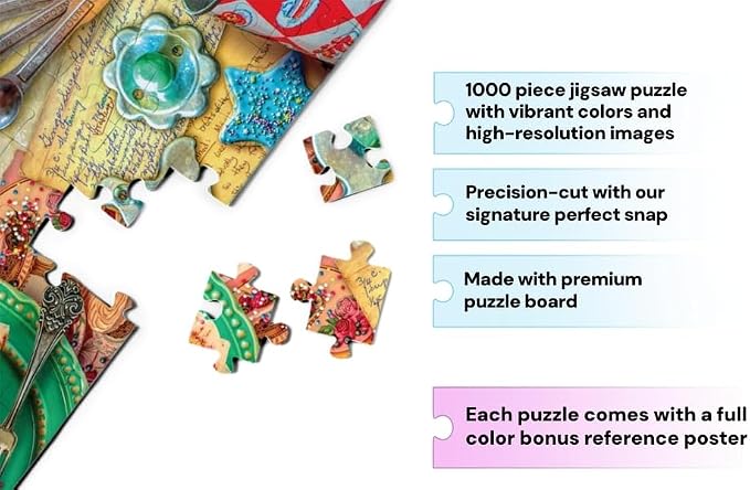 Buffalo Games Aimee Stewart - The Nostalgic Baker - 1000 Piece Jigsaw Puzzle, Multicolor, 26.75 x 19.75 in - Reference Poster - Vintage Baking Details - 1000 Piece Puzzle for Adults