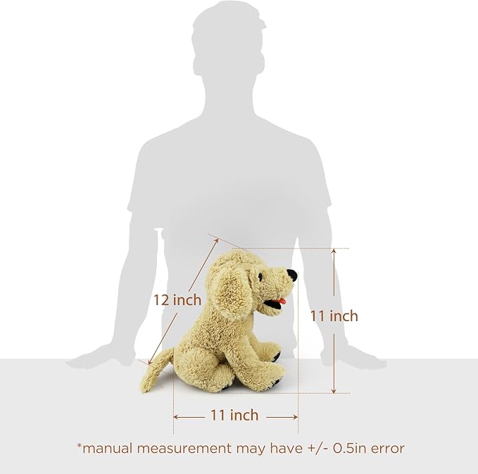 LotFancy Dog Stuffed Animals, 12 inch Cuddly Golden Retriever Stuffed Animals, Sitting Puppy Dog Plush Toy, Birthday Gift for Kids Boys Girls
