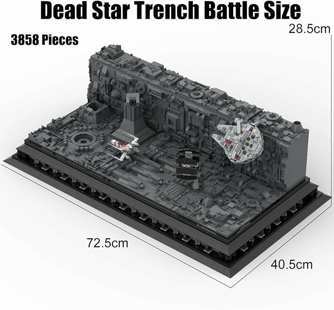 Micro Space War View Building Block Set,Creative Activity Hobbies, Display for Teens & Adults,MOC Dead Star Trench Battle Bricks Creative Hobby & Home Decor(3858 Piece)