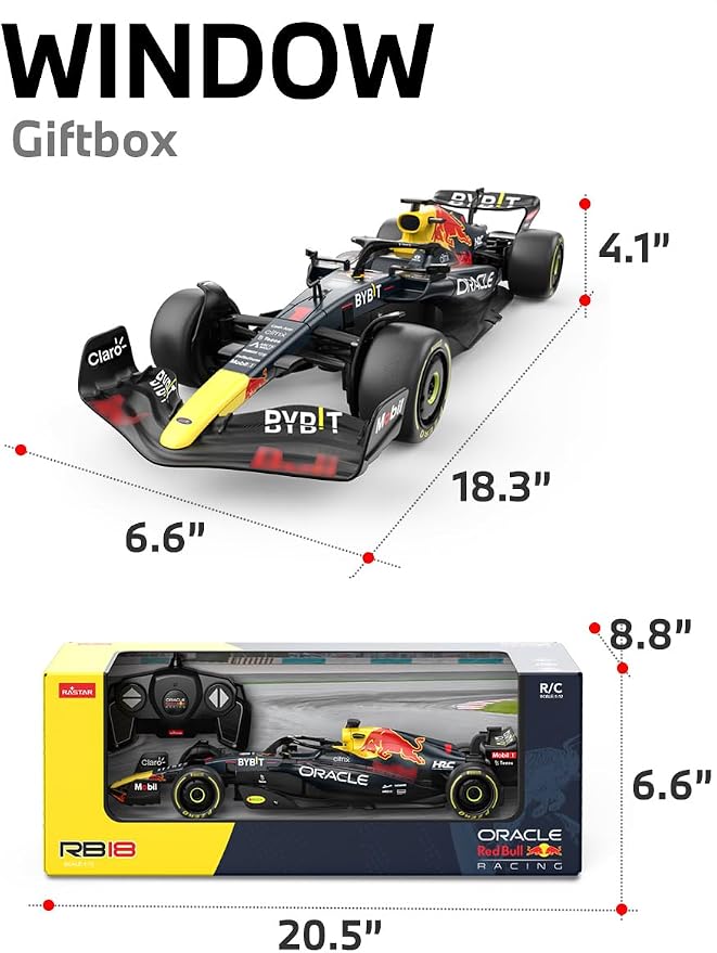 RASTAR 94700 1/12 RC Car RedBull F1 Racing Model with DIY Decals | Officially Licensed, Ideal Gift, Working Lights, Independent Suspension, Collectible Formula 1 Model Car for Play & Display