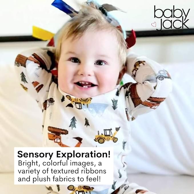 Baby Jack & Co 8x8” Learning Lovey Florida State Tag Stroller Toy for Babies - Crinkle Toys for Developing Five Senses - Learn About Capitals - Travel with Baby Jack - BPA Free Clip
