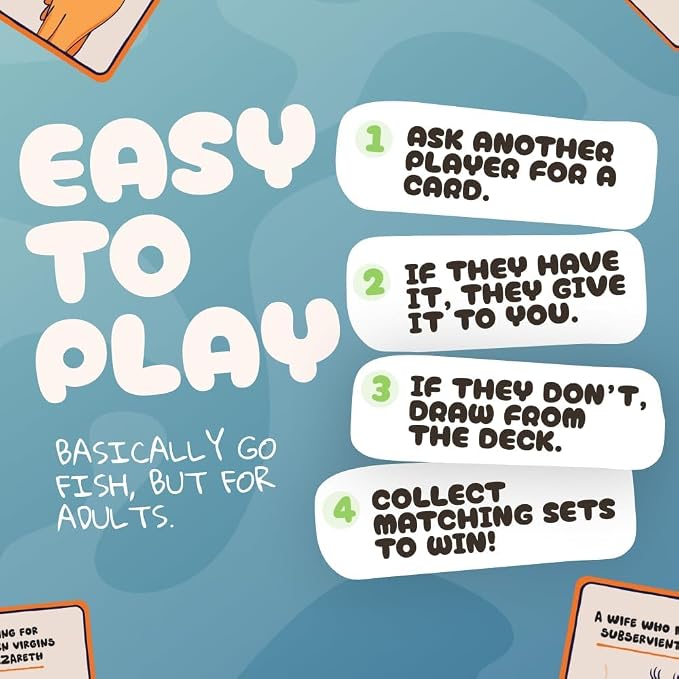 Go F Yourself Jesus Christ! – The Grown Up Go Fish Card Game You've Always Wanted | Hilarious Party Game for Grown Ups, 2+ Players | 52 Cards, 13 Unique Pairs