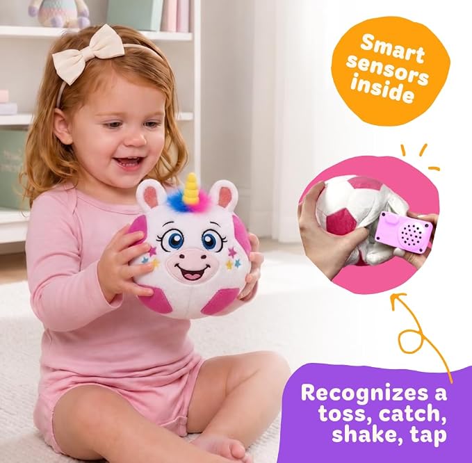 Move2Play, Hilariously Interactive Toy with Music & Sound Effects for Boy & Girl | Ball for Toddler & Baby | 6, 12, 18+ Months | 1, 2, 3+ Year Old
