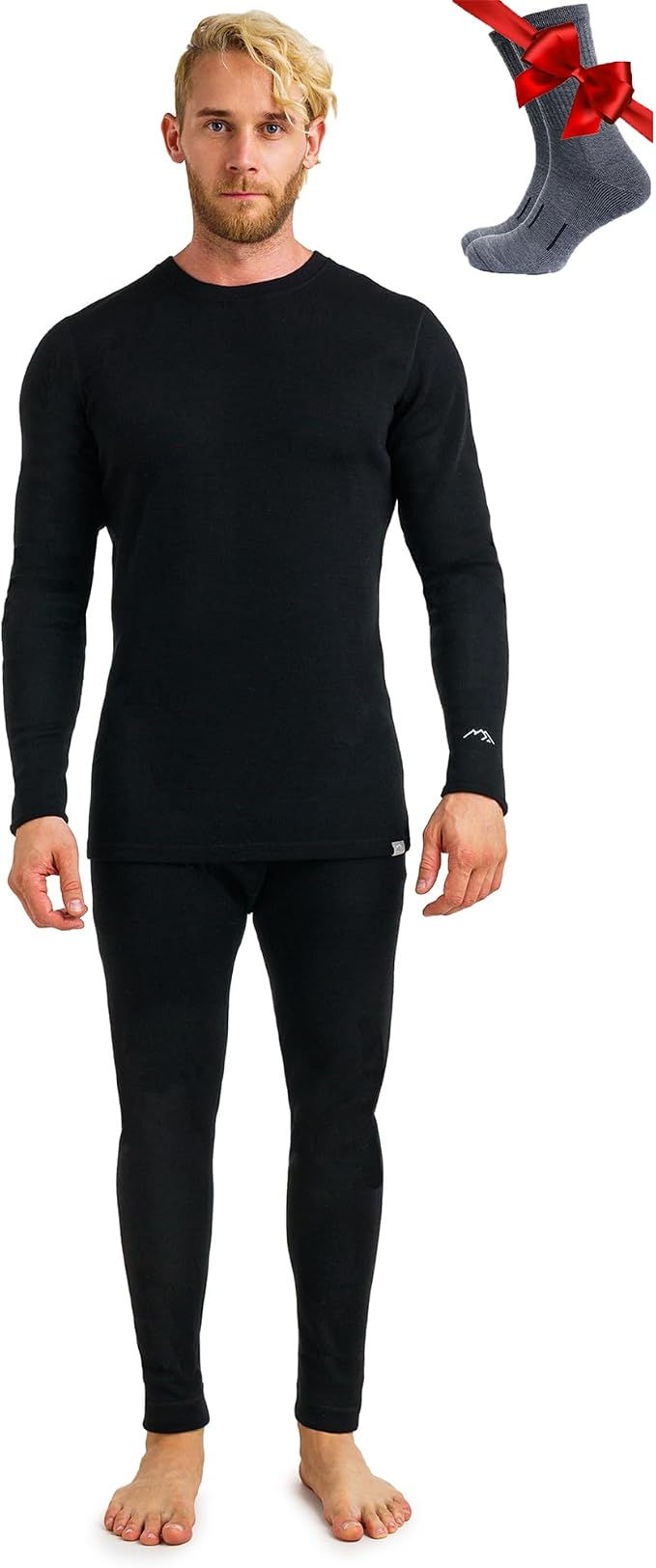 Merino.tech Merino Wool Base Layer Mens Set - Heavyweight, Midweight, Lite Merino Wool Thermal Underwear For Men Top, Bottom